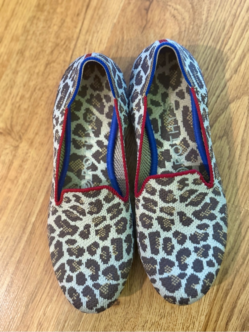 Rothy’s The Loafer Flats Women’s 6.5 Leopard Animal Print Knit Slip On Shoes